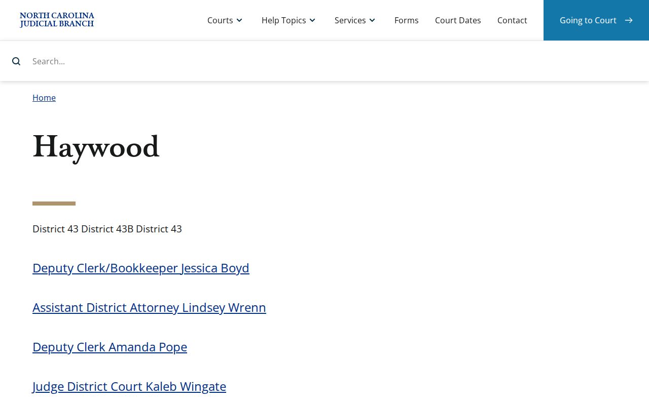 Haywood County court docket record access